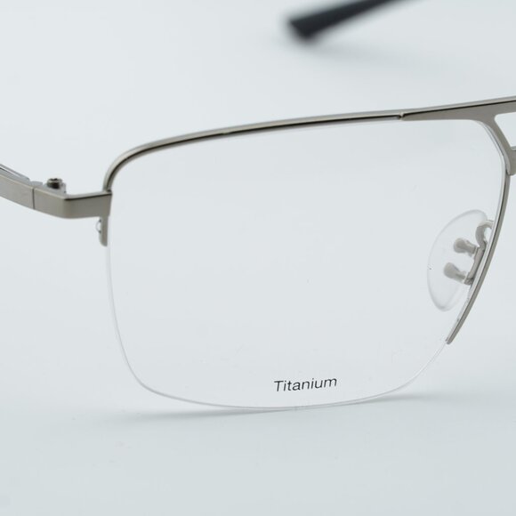 Porsche Design P8398 B Rectangle Eyeglasses 58mm - Palladium Silver/Black - Picture 8 of 11